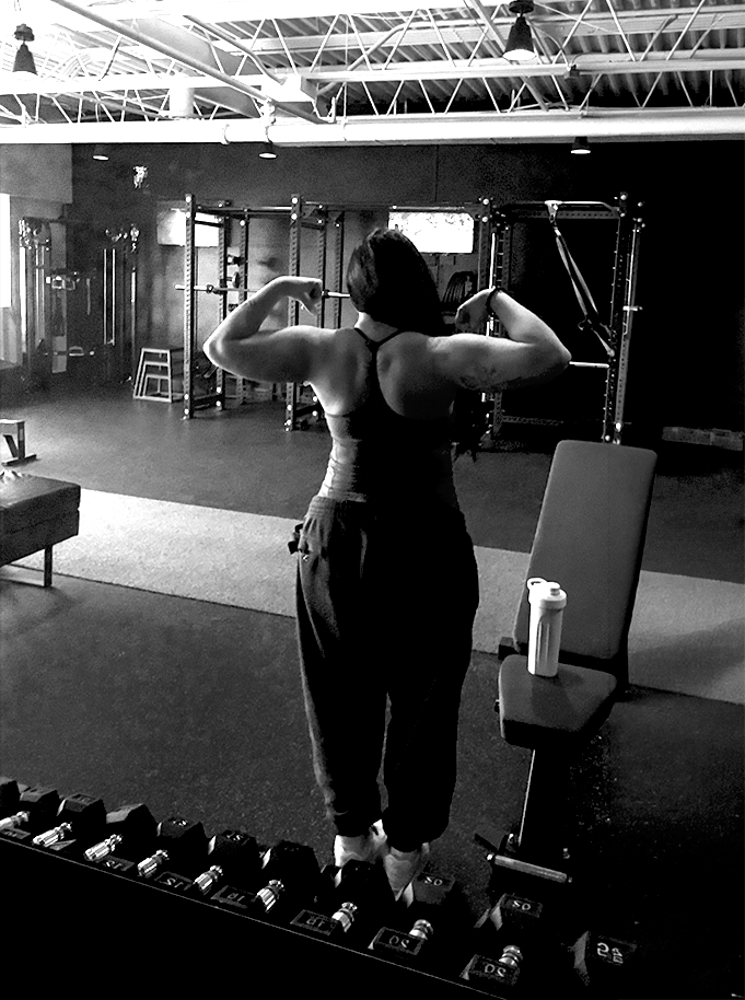 Hailea flexing her muscles